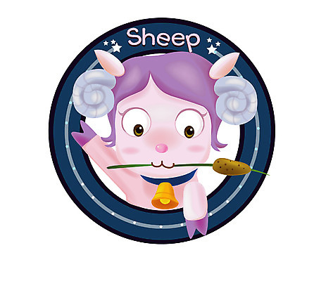 EPS 동물 척추동물 캐릭터 육지동물 일러스트 포유류 뿔 사람없음 방울 십이지신 운세 양띠 양 풀 산양 일러캐릭터 식물 장식 멸종위기동물 파일형식 벡터