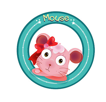 EPS 동물 척추동물 캐릭터 육지동물 리본 일러스트 포유류 사람없음 십이지신 운세 쥐띠 쥐 일러캐릭터 설치류 파일형식 벡터