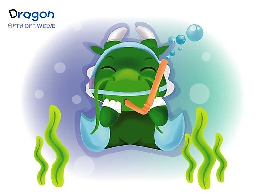 EPS 동물 캐릭터 스포츠 일러스트 사람없음 심해 바닷속 해저 용띠 십이지신 용 운세 해조류 스쿠버다이빙 여름스포츠 일러캐릭터 수중 수상스포츠 해양식물 파일형식 벡터 여름_계절