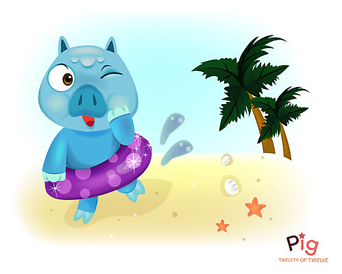 EPS 주간 동물 척추동물 캐릭터 육지동물 계절 스포츠 바다 일러스트 포유류 조개 불가사리 해변 사람없음 야외 여름 십이지신 운세 돼지띠 돼지 개 튜브 여름스포츠 일러캐릭터 자연요소 어패류 극피동물 파일형식 벡터 여름_계절