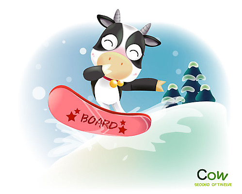 EPS 동물 척추동물 캐릭터 육지동물 계절 스포츠 겨울 일러스트 포유류 겨울스포츠 스키장 사람없음 야외 십이지신 눈 소띠 운세 스노우보드 소 젖소 일러캐릭터 자연요소 날씨 보드_스포츠 파일형식 벡터