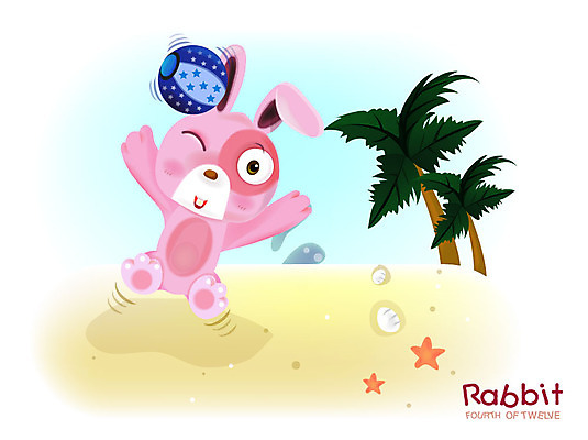 EPS 주간 동물 척추동물 캐릭터 육지동물 계절 스포츠 바다 일러스트 공 포유류 해변 사람없음 야외 여름 십이지신 운세 토끼띠 토끼 비치볼 여름스포츠 일러캐릭터 자연요소 바캉스용품 반려동물 파일형식 벡터 여름_계절