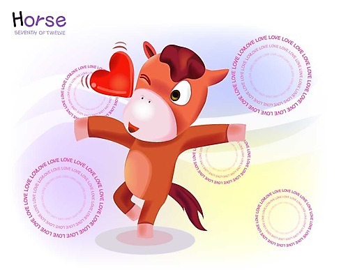 EPS 동물 척추동물 캐릭터 육지동물 일러스트 포유류 사랑 사람없음 십이지신 하트 운세 말_동물 말띠 망아지 일러캐릭터 모양 감정 새끼 파일형식 벡터