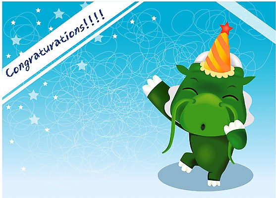 EPS 동물 캐릭터 동물캐릭터 일러스트 기념 이벤트 사람없음 고깔모자 용띠 십이지신 용 축하 운세 용캐릭터 일러캐릭터 모자_잡화 컨셉 파일형식 벡터