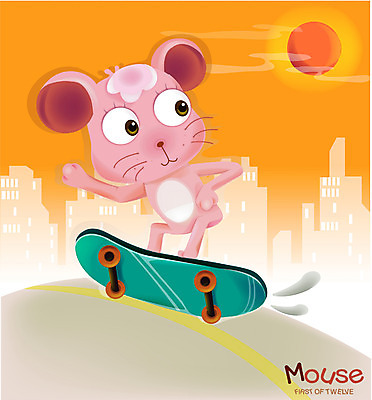 EPS 동물 척추동물 캐릭터 육지동물 스포츠 일러스트 포유류 사람없음 야외 도시풍경 노을 십이지신 운세 도시 보드 쥐띠 쥐 스포츠캐릭터 일러캐릭터 자연요소 풍경 설치류 파일형식 벡터