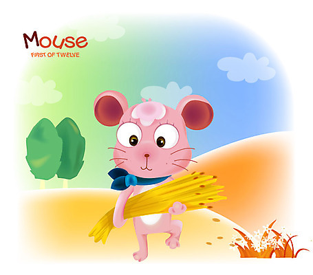 EPS 동물 척추동물 캐릭터 육지동물 계절 농업 일러스트 포유류 곡류 사람없음 농작물 추수 가을 십이지신 운세 쥐띠 농부 쥐 일러캐릭터 직업 산업 설치류 파일형식 벡터