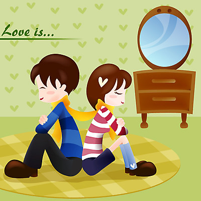 EPS 커플 여자 남자 일러스트 화이트데이 실내 발렌타인데이 사랑 사람 소년 두명 로맨틱 국내일러스트 감정 어린이 컨셉 관계 데이이벤트 내부 파일형식 벡터