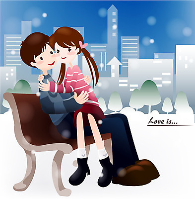 EPS 커플 여자 남자 벤치 일러스트 화이트데이 발렌타인데이 사랑 사람 소년 야외 두명 로맨틱 국내일러스트 감정 어린이 컨셉 의자 관계 데이이벤트 파일형식 벡터