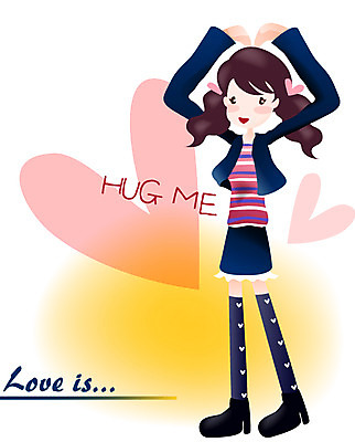 EPS 여자 감정 초등학생 어린이 프로포즈 일러스트 발렌타인데이 사랑 한명 사람 소녀 여자만 여자한명만 어린이만 소녀만 소녀한명만 국내일러스트 1 학생 데이이벤트 파일형식 벡터