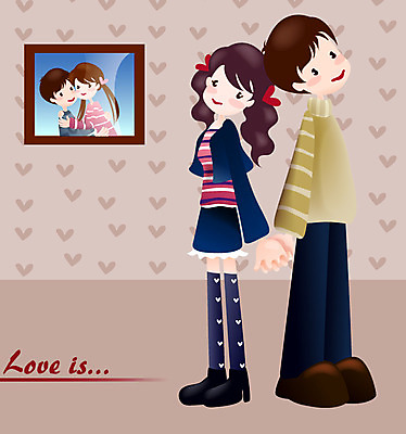 EPS 커플 여자 남자 감정 일러스트 화이트데이 실내 발렌타인데이 사랑 사람 소년 두명 로맨틱 국내일러스트 어린이 컨셉 관계 데이이벤트 내부 파일형식 벡터