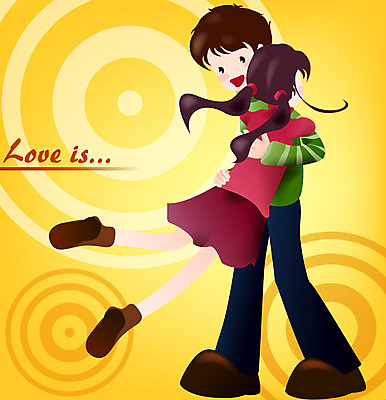 EPS 커플 여자 남자 감정 일러스트 포옹 화이트데이 발렌타인데이 사랑 사람 소년 두명 로맨틱 국내일러스트 어린이 컨셉 관계 안기 데이이벤트 파일형식 벡터