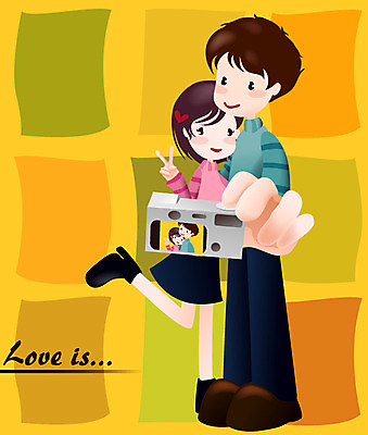 EPS 커플 여자 남자 감정 일러스트 화이트데이 발렌타인데이 사랑 사람 소년 두명 카메라 로맨틱 포토데이 국내일러스트 어린이 컨셉 관계 데이이벤트 전자제품 파일형식 벡터