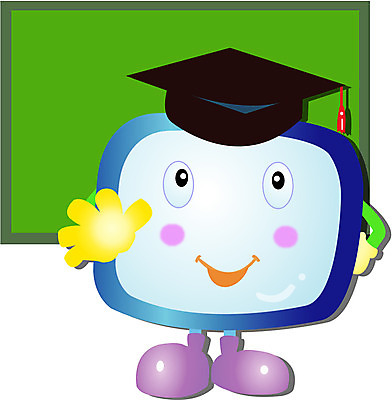 EPS 클립아트 캐릭터 일러스트 학사모 졸업 교실 수업 사람없음 컴퓨터 모니터 칠판 강의 강의실 오브젝트 일러캐릭터 모자_잡화 교육 학교 전자제품 공간 파일형식 벡터