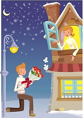 EPS 커플 여자 기념일 남자 꽃다발 프로포즈 일러스트 화이트데이 주택 발렌타인데이 선물 사랑 사람 두명 로맨틱 야간 국내일러스트 자연요소 꽃 감정 컨셉 관계 데이이벤트 이벤트 건물 파일형식 벡터