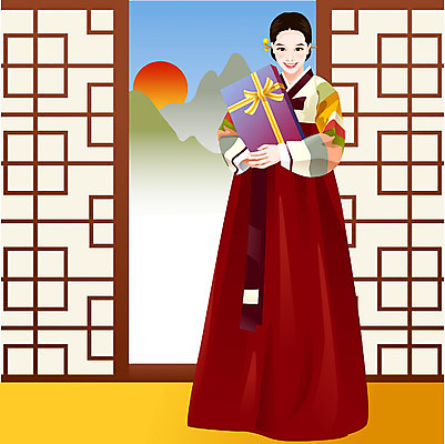 EPS 사계절 계절 여자 명절 겨울 일러스트 새해 실내 선물 한명 사람 20대 성인 설날 전통의상 한복 색동저고리 새해선물 여자만 여자한명만 성인여자만 청년만 청년여자만 성인한명만 청년여자한명만 성인여자한명만 성인만 설선물 국내일러스트 1 한국전통 전통 기념일 청년 내부 저고리 파일형식 벡터 명절선물
