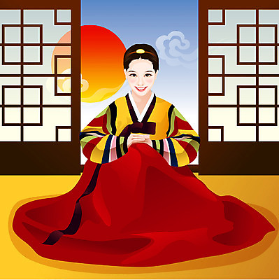 EPS 사계절 계절 여자 명절 겨울 일러스트 새해 실내 한명 사람 20대 성인 설날 전통의상 한복 색동저고리 여자만 여자한명만 성인여자만 청년만 청년여자만 성인한명만 청년여자한명만 성인여자한명만 성인만 국내일러스트 1 한국전통 전통 기념일 청년 내부 저고리 파일형식 벡터