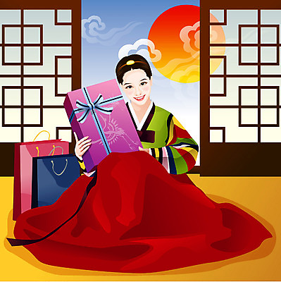 EPS 사계절 계절 여자 명절 겨울 일러스트 새해 실내 선물 한명 사람 20대 성인 설날 전통의상 한복 색동저고리 새해선물 여자만 여자한명만 성인여자만 청년만 청년여자만 성인한명만 청년여자한명만 성인여자한명만 성인만 설선물 국내일러스트 1 한국전통 전통 기념일 청년 내부 저고리 파일형식 벡터 명절선물