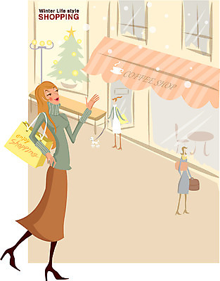 EPS 우먼라이프 라이프스타일 계절 여자 크리스마스 겨울 일러스트 거리 한명 사람 20대 성인 야외 쇼핑 카페 여자만 여자한명만 성인여자만 청년만 청년여자만 성인한명만 청년여자한명만 성인여자한명만 성인만 국내일러스트 1 기념일 청년 생활 상점 파일형식 벡터