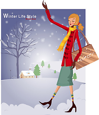 EPS 우먼라이프 라이프스타일 계절 여자 겨울 일러스트 날씨 거리 한명 사람 20대 성인 야외 쇼핑 눈 여자만 여자한명만 성인여자만 청년만 청년여자만 성인한명만 청년여자한명만 성인여자한명만 성인만 국내일러스트 자연요소 1 청년 생활 파일형식 벡터