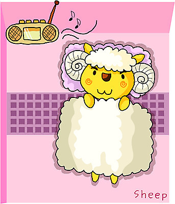 EPS 동물 척추동물 캐릭터 육지동물 일러스트 포유류 사람없음 십이지신 운세 양띠 양 라디오 양털 일러캐릭터 전자제품 파일형식 벡터