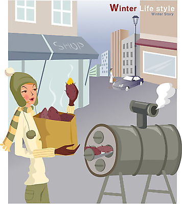 EPS 우먼라이프 라이프스타일 계절 여자 겨울 일러스트 디저트 거리 한명 사람 풍경 20대 성인 야외 상점 도시 겨울음식 겨울간식 군고구마 여자만 여자한명만 성인여자만 청년만 청년여자만 성인한명만 청년여자한명만 성인여자한명만 성인만 제철음식 국내일러스트 1 음식 청년 생활 구이 제철 파일형식 벡터