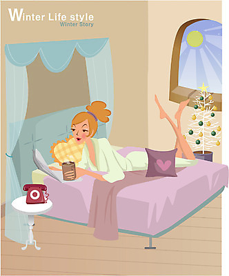 EPS 주간 우먼라이프 라이프스타일 계절 여자 여유 커피 크리스마스 겨울 일러스트 휴식 실내 한명 사람 20대 성인 취미 라이프 크리스마스트리 침실 방 침대 신문 여자만 여자한명만 성인여자만 청년만 청년여자만 성인한명만 청년여자한명만 성인여자한명만 성인만 국내일러스트 자연요소 1 기념일 감정 음료 가구 컨셉 청년 내부 생활 간행물 뉴스 파일형식 벡터