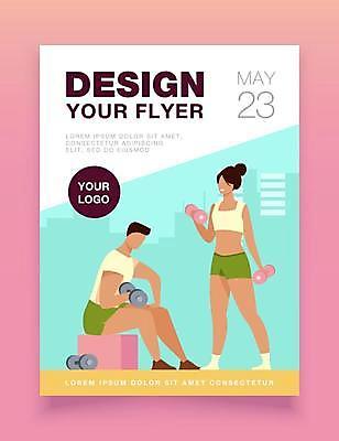 EPS 해외이미지 디자인 여자 남자 하늘색 일러스트 들기 성인 타이포그라피 두명 운동복 운동 아령 홍보물 성인만 해외일러스트 문자 옷 모션 건강 사람 파란색 파일형식 벡터 이미지허브