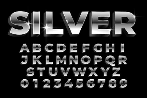 EPS 해외이미지 캐릭터 알파벳 일러스트 텍스트 타이포그라피 빛 세트 3D 금속 축하 우아함 은색 편지 광택 백금 알루미늄 스타일 효과 해외일러스트 일러캐릭터 문자 영어 컬러 컨셉 재질 디지털합성 파일형식 벡터 이미지허브