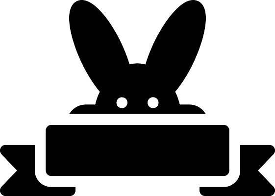 EPS 해외이미지 한마리 배너 리본 일러스트 사람없음 토끼 심볼 심플 해외일러스트 1 포유류 반려동물 파일형식 벡터 이미지허브