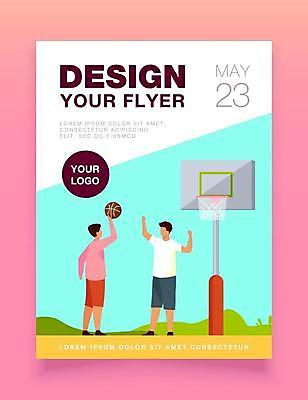 EPS 해외이미지 전신 디자인 남자 일러스트 농구 농구공 서기 성인 타이포그라피 두명 던지기 홍보물 농구대 성인남자만 해외일러스트 문자 공 모션 사람 구기 골대 남자만 성인만 파일형식 벡터 이미지허브