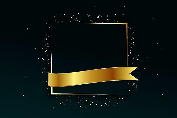 EPS 해외이미지 디자인 리본 일러스트 프레임 사람없음 그래픽 사각형 검은색 금색 고급 해외일러스트 도형 컬러 컨셉 파일형식 벡터 이미지허브