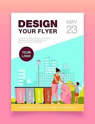 EPS 해외이미지 전신 여자 남자 어린이 하늘색 일러스트 서기 들기 소년 성인 타이포그라피 두명 재활용 환경오염 쓰레기 친환경 분리수거 분리수거함 해외일러스트 문자 컨셉 모션 사람 파란색 환경 수거함 파일형식 벡터 이미지허브