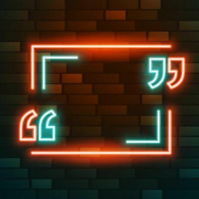 EPS 해외이미지 배너 선 라인일러스트 일러스트 프레임 사람없음 그래픽 빨간색 빛 네온 민트색 큰따옴표 해외일러스트 기호 컬러 파일형식 벡터 이미지허브