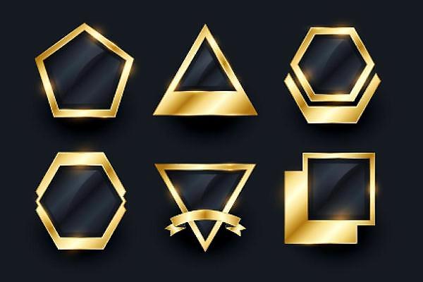 EPS 해외이미지 도형 디자인 기념일 리본 일러스트 프레임 사람없음 세트 라벨 검은색 금색 고급 심볼 배지 VIP 엘리먼트 해외일러스트 컬러 컨셉 이벤트 파일형식 벡터 이미지허브