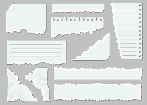 EPS 해외이미지 디자인 종이 일러스트 사람없음 세트 다양 메모지 찢어짐 엘리먼트 해외일러스트 다수 모션 사무용품 파일형식 벡터 이미지허브