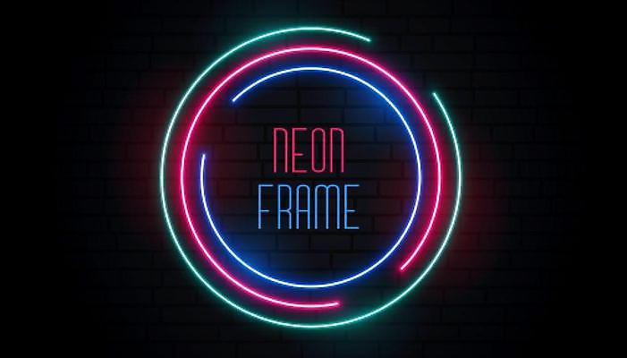 EPS 해외이미지 배너 영어 선 라인일러스트 일러스트 프레임 사람없음 그래픽 빛 원형 네온 해외일러스트 도형 문자 파일형식 벡터 이미지허브