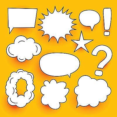 EPS 해외이미지 디자인 말풍선 일러스트 추상 사람없음 세트 공백 표현 만화 복고 팝아트 코믹 카툰스타일 팝 해외일러스트 무늬 그림 파일형식 벡터 이미지허브