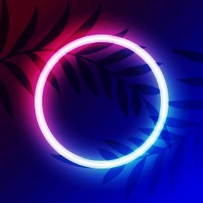 EPS 해외이미지 배너 선 잎 라인일러스트 일러스트 프레임 사람없음 그래픽 빨간색 파란색 빛 원형 네온 그라데이션 해외일러스트 도형 식물 컬러 파일형식 벡터 이미지허브