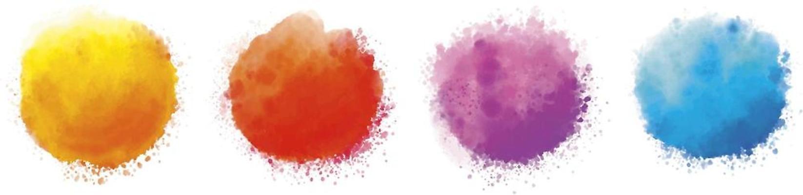 EPS 해외이미지 디자인 배너 백그라운드 오렌지 일러스트 추상 수채화 미술 그래픽 빨간색 물 파란색 세트 컬러풀 노란색 페인트 붓 얼룩 원형 떨어짐 제비꽃 그림 질감 페인트붓 그런지 해외일러스트 자연요소 도형 꽃 컬러 컨셉 무늬 과일 문화예술 파일형식 벡터 이미지허브