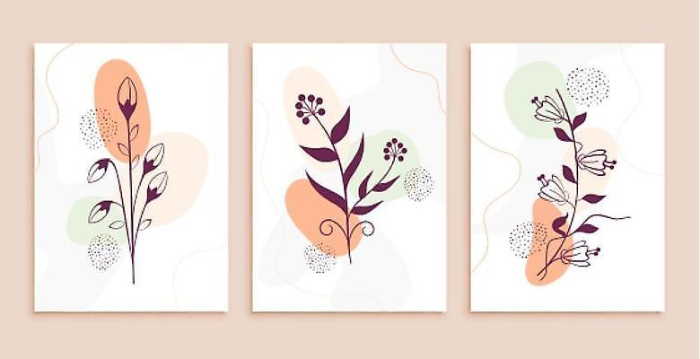 EPS 해외이미지 디자인 꽃 잎 일러스트 추상 사람없음 세트 주황색 꽃봉오리 해외일러스트 식물 컬러 무늬 파일형식 벡터 이미지허브