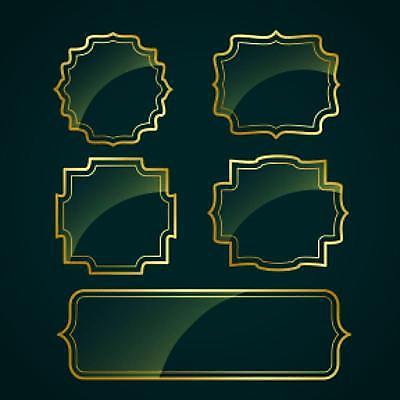 EPS 해외이미지 모양 문양 스티커 일러스트 프레임 사람없음 세트 라벨 금색 빈티지 해외일러스트 컬러 컨셉 파일형식 벡터 이미지허브