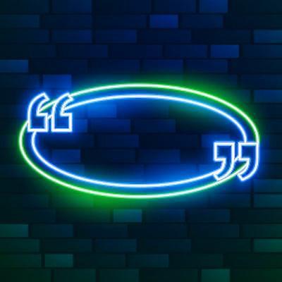 EPS 해외이미지 배너 선 라인일러스트 일러스트 프레임 사람없음 그래픽 초록색 파란색 빛 네온 타원형 큰따옴표 해외일러스트 기호 컬러 원형 파일형식 벡터 이미지허브