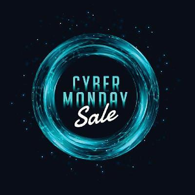 EPS 해외이미지 디자인 백그라운드 일러스트 사람없음 파란색 쇼핑 세일 검은색 원형 네온 사이버먼데이 해외일러스트 도형 컬러 이벤트 파일형식 벡터 이미지허브