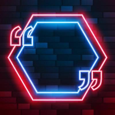 EPS 해외이미지 배너 선 라인일러스트 일러스트 프레임 사람없음 그래픽 빨간색 파란색 빛 네온 육각형 큰따옴표 해외일러스트 도형 기호 컬러 파일형식 벡터 이미지허브