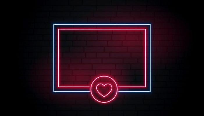 EPS 해외이미지 배너 선 분홍색 라인일러스트 일러스트 프레임 사랑 사람없음 그래픽 빛 사각형 하트 원형 네온 해외일러스트 모양 도형 감정 컬러 파일형식 벡터 이미지허브