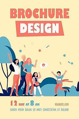 EPS 해외이미지 전신 디자인 여자 남자 어린이 말풍선 일러스트 서기 들기 소년 여러명 성인 타이포그라피 달리기 노란색 만세 홍보물 손인사 꽃가루 골인 대회 결승끈 해외일러스트 문자 컬러 다수 모션 사람 인사 가루 결승선 파일형식 벡터 이미지허브