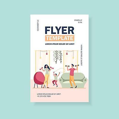 EPS 해외이미지 디자인 여자 남자 어린이 의자 일러스트 가족 소년 타이포그라피 세명 소파 아령 홍보물 줄넘기 홈트레이닝 해외일러스트 문자 가구 관계 사람 운동 파일형식 벡터 이미지허브