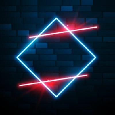 EPS 해외이미지 배너 라인일러스트 일러스트 프레임 사람없음 그래픽 빨간색 파란색 빛 직선 네온 마름모 해외일러스트 도형 선 컬러 파일형식 벡터 이미지허브