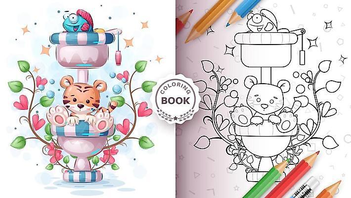 EPS 해외이미지 동물 캐릭터 어린이 일러스트 페인트 아기 만화 해외일러스트 일러캐릭터 사람 파일형식 벡터 이미지허브