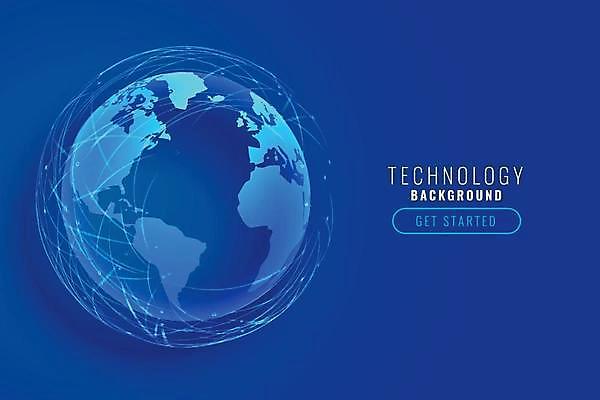 EPS 해외이미지 지구 그래픽백그라운드 일러스트 사람없음 그래픽 파란색 디지털 홀로그램 해외일러스트 컬러 백그라운드 파일형식 벡터 이미지허브